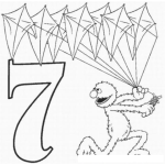Dibujo para colorear Ddd Dibujo De 7 Barriletes Para Pintar Y Colorear El Numero Siete Numero 7
