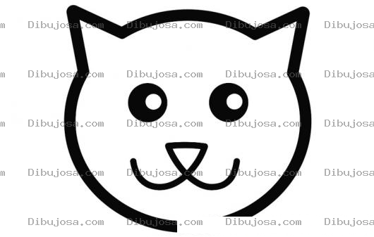Dibujo para colorear Dibujo de un gato facil de dibujar