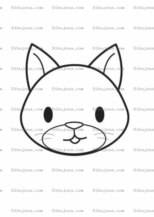 Dibujo para colorear Colorear cara de gatito