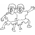Dibujo para colorear Dibujo De Gemelos Abrazados Para Pintar Y Colorear
