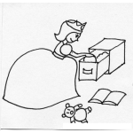 Dibujo para colorear Princesa De Jugete Con Osito Para Pintar Y Colorear