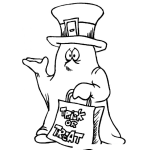 Dibujo para colorear Dibujo De Fantasma Pidiendo Dulces Para Pintar Y Colorear