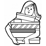Dibujo para colorear Dibujo De Mujer Comprando Regalos De Navidad Para Pintar Y Colorear