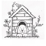 Dibujo para colorear Casita De Cachorrito Para Pintar Y Colorear