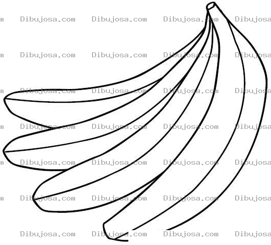 Dibujo para colorear 4 Bananos Para Pintar Y Colorear