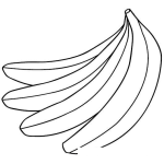 Dibujo para colorear 4 Bananos Para Pintar Y Colorear