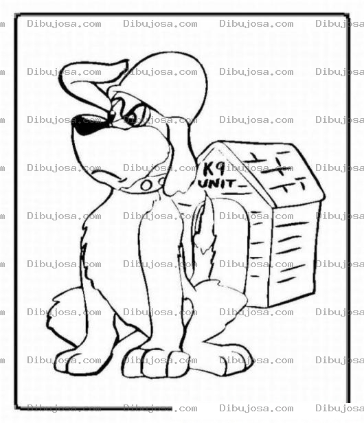 Dibujo para colorear Colorear perro guardian militar
