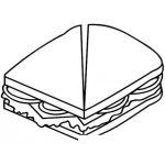 Dibujo para colorear Dibujo De Sanguche Para Pintar Y Colorear Emparedado De Jamon Tomate Y Queso