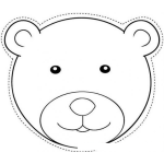 Dibujo para colorear Cara De Oso Para Recortar Pintar Y Colorear