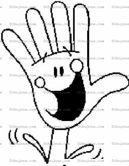 Dibujo para colorear Dibujo De Manita Feliz Para Colorear