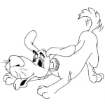 Dibujo para colorear Dibujo De Perro Moviendo La Cola Para Pintar Y Colorear