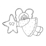 Dibujo para colorear Dibujo De Angelita Con Estrella Para Pintar Y Colorear