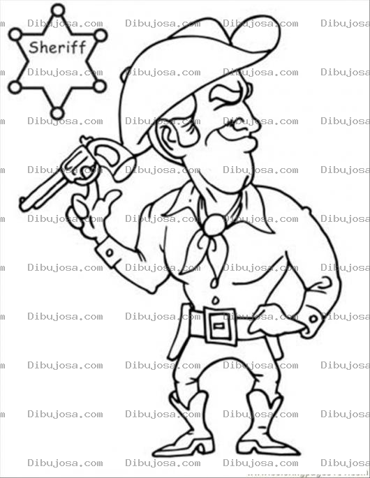Dibujo para colorear Sherif Para Pintar Y Colorear