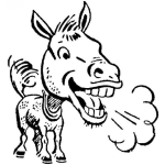 Dibujo para colorear Dibujo De Burro Estornudando Para Pintar Y Colorear Rebusno De Burro