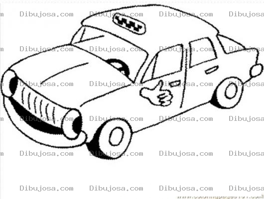 Dibujo para colorear Dibujo De Taxi Con Mano De Retrovisor Para Pintar Y Colorear