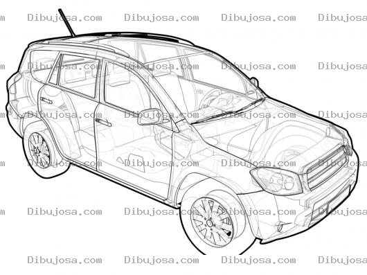 Dibujo para colorear Dibujo De Toyota Rav4 Para Pintar Y Colorear