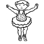 Dibujo para colorear Nina Baletista Para Pintar Y Colorear