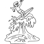 Dibujo para colorear Dibujo De Chico Surfeando Para Pintar Y Colorear Nino Con Tabla De Surf