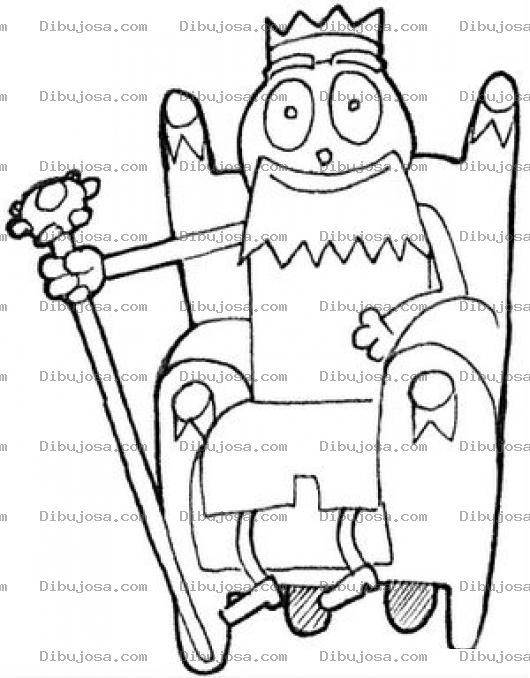 Dibujo para colorear Dibujo De Rey Sentado En Su Trono Para Pintar Y Colorear