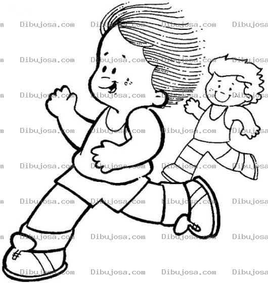 Dibujo para colorear Dibujo De Ninos Corriendo Para Pintar Y Colorear