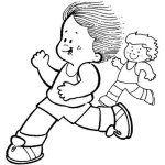Dibujo para colorear Dibujo De Ninos Corriendo Para Pintar Y Colorear