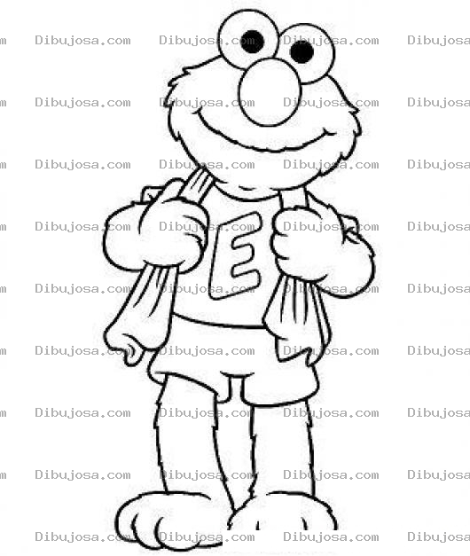 Dibujo para colorear Colorear Elmo Con Toalla