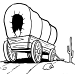 Dibujo para colorear Dibujo De Carreta Del Oeste Para Pintar Y Colorear