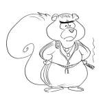 Dibujo para colorear Dibujo De Ardilla Karateka Para Pintar Y Colorear