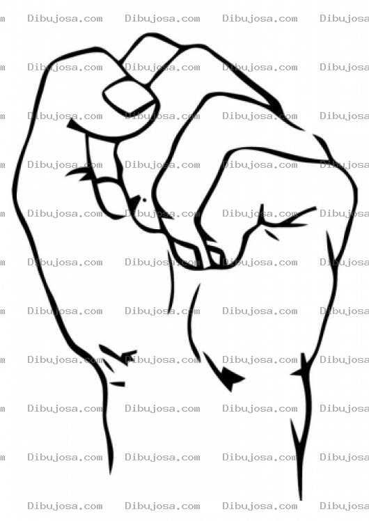 Dibujo para colorear Dibujo De Mano Dura Para Pintar Y Colorear Puno Levantado