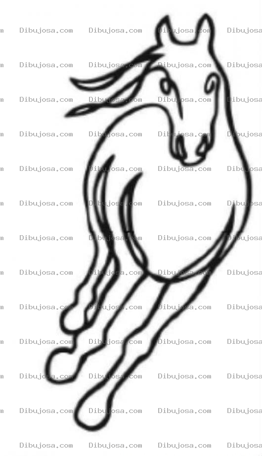 Dibujo para colorear Dibujo De Caballo Corriendo De Frente Para Pintar Y Colorear