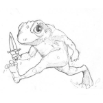 Dibujo para colorear Dibujo De Sapo Con Cuchillo Para Pintar Y Colorear