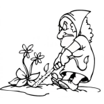 Dibujo para colorear Dibujo De Senora Arrancando Un Cebolla Del Suelo Para Pintar Y Colorear