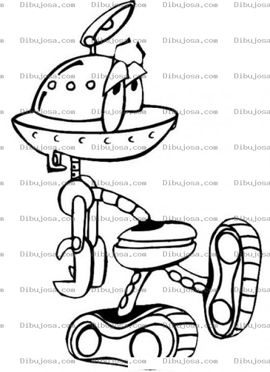 Dibujo para colorear Dibujo De Robot Animico Y Desganado Caminando Para Pintar Y Colorear