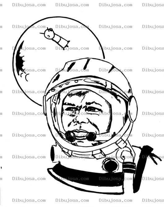 Dibujo para colorear Dibujo De Astronauta Con La Luna Al Fondo Para Pintar Y Colorear