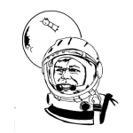 Dibujo para colorear Dibujo De Astronauta Con La Luna Al Fondo Para Pintar Y Colorear