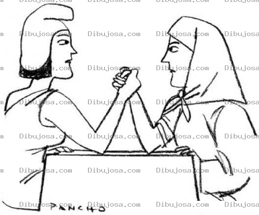 Dibujo para colorear Dibujo De Pulso Entre Mujeres Para Pintar Y Colorear
