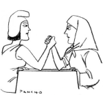 Dibujo para colorear Dibujo De Pulso Entre Mujeres Para Pintar Y Colorear