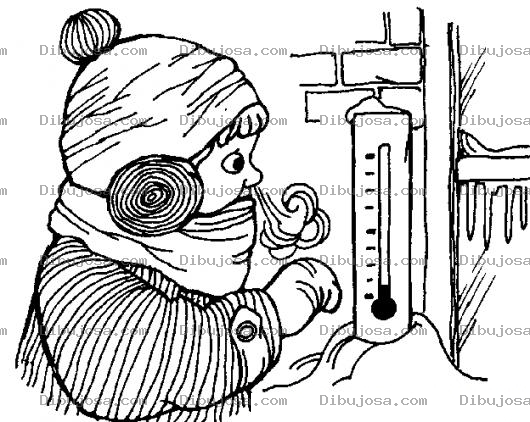 Dibujo para colorear Colorear Frio Dibujo De Nino Con Frio Para Imprimir Y Pintar