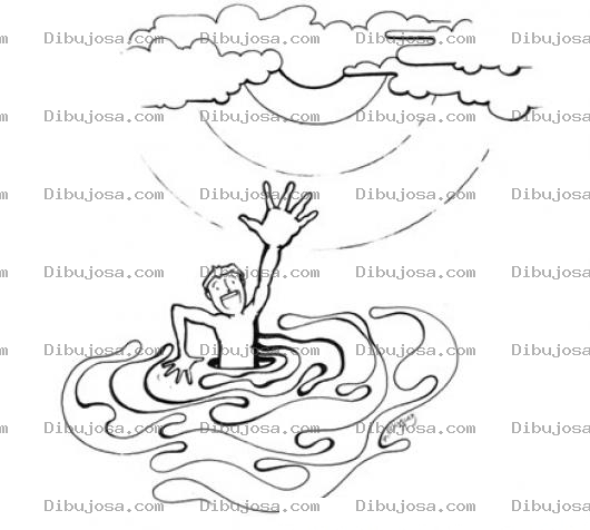Dibujo para colorear Dibujo De Alfaque Para Pintar Y Colorear Hombre Ahogandose Pidiendo Ayuda En El Mar