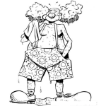Dibujo para colorear Dibujo De Payaso Mojado Secandose Con Una Toalla Para Pintar Y Colorear
