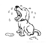 Dibujo para colorear Perro Llorando Para Pintar Y Colorear Perro Aullando Y Derramando Lagrimas