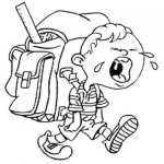 Dibujo para colorear Dibujo De Nino Llorando Camino A La Escuela Para Pintar Y Colorear Nino De Regreso Al Colegio