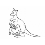 Dibujo para colorear Dibujo De Nino Secuestrado Por Un Canguro Para Pintar Y Colorear