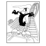 Dibujo para colorear Dibujo Del Pato Lucas Con Patines En Montana Rusa Para Pintar Y Colorear