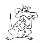 Dibujo para colorear Dibujo De Perro Pensativo Para Pintar Y Colorear Chucho Pensando
