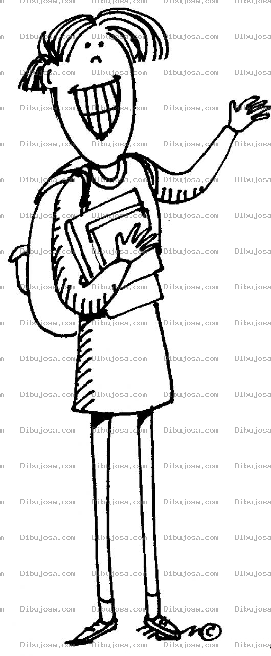 Dibujo para colorear Dibujo De Chica Estudiante Universitaria Para Pintar Y Colorear