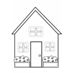 Dibujo para colorear Colorear Casita con 3 ventanas