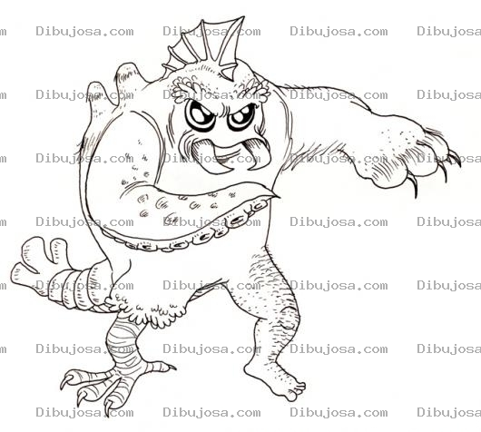 Dibujo para colorear Dibujo De Animal Fenomeno Horrible Para Pintar Y Colorear Animal Sin Forma Pajaro Con Boca De Depredador Manos De Pulpo Y Oso Espalda De Camello Cabeza De Pescado Y Cola De Langosta