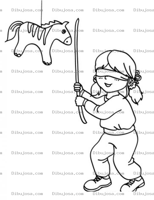 Dibujo para colorear Dale Duro Dale Duro Dibujo De Nina Pegandole A Una Pinata Para Pintar Y Colorear Una Pinata De Cumpleanos Daleduro