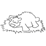 Dibujo para colorear Dibujo De Oso Durmiendo En Una Alfombra Para Colorear
